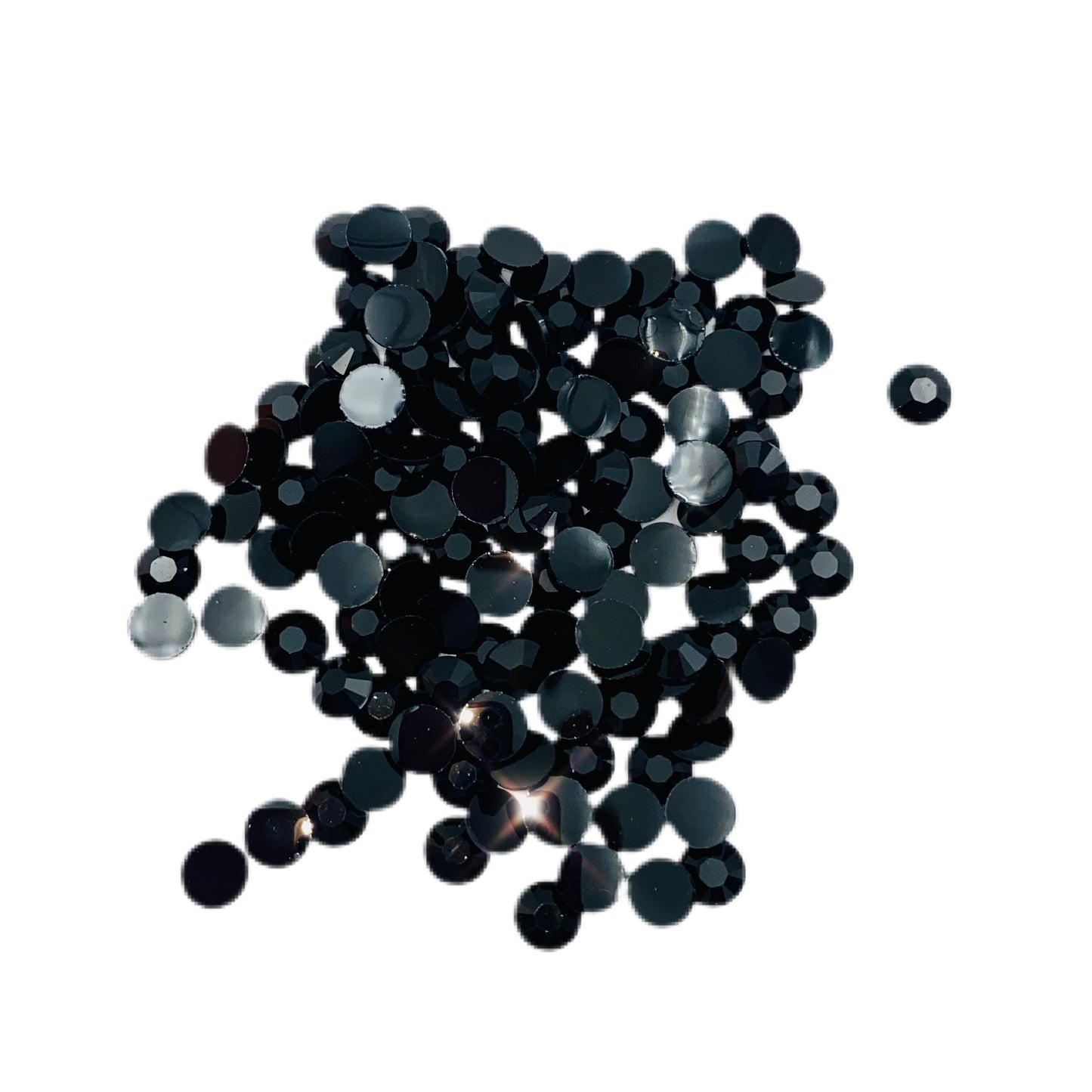 Solid Black Resin Jelly Round Flat Back Rhinestones