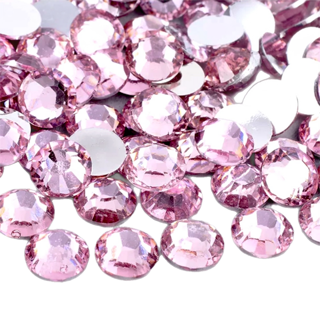 Light Pink Resin Foil Back Round Flat Back Rhinestones – MyBlingThingz DIY