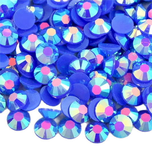 Jelly Sapphire AB Round Flat Back Rhinestones