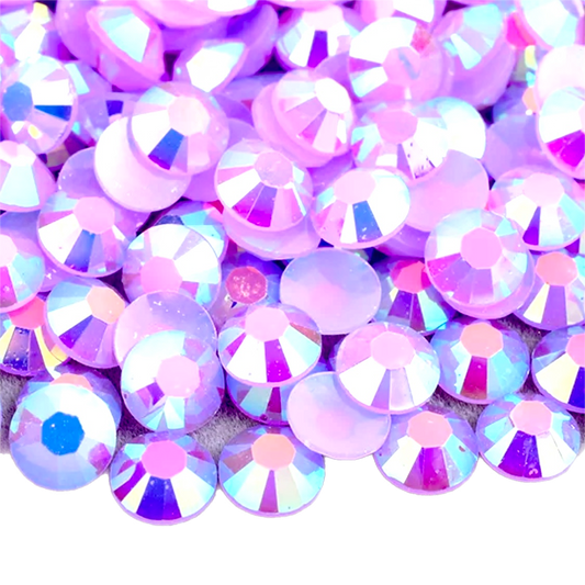 Jelly Light Amethyst AB Round Flat Back Rhinestones