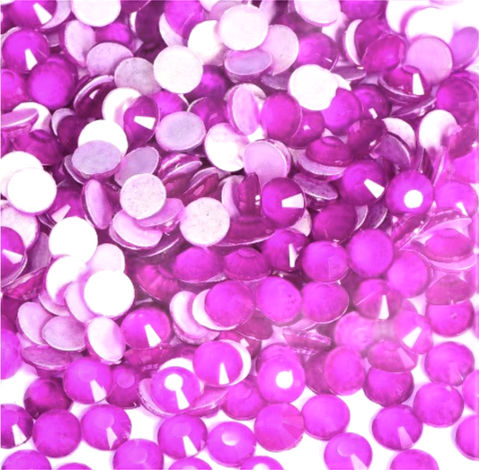 Neon Purple Round Glass Flatback Crystals Multi-Pack