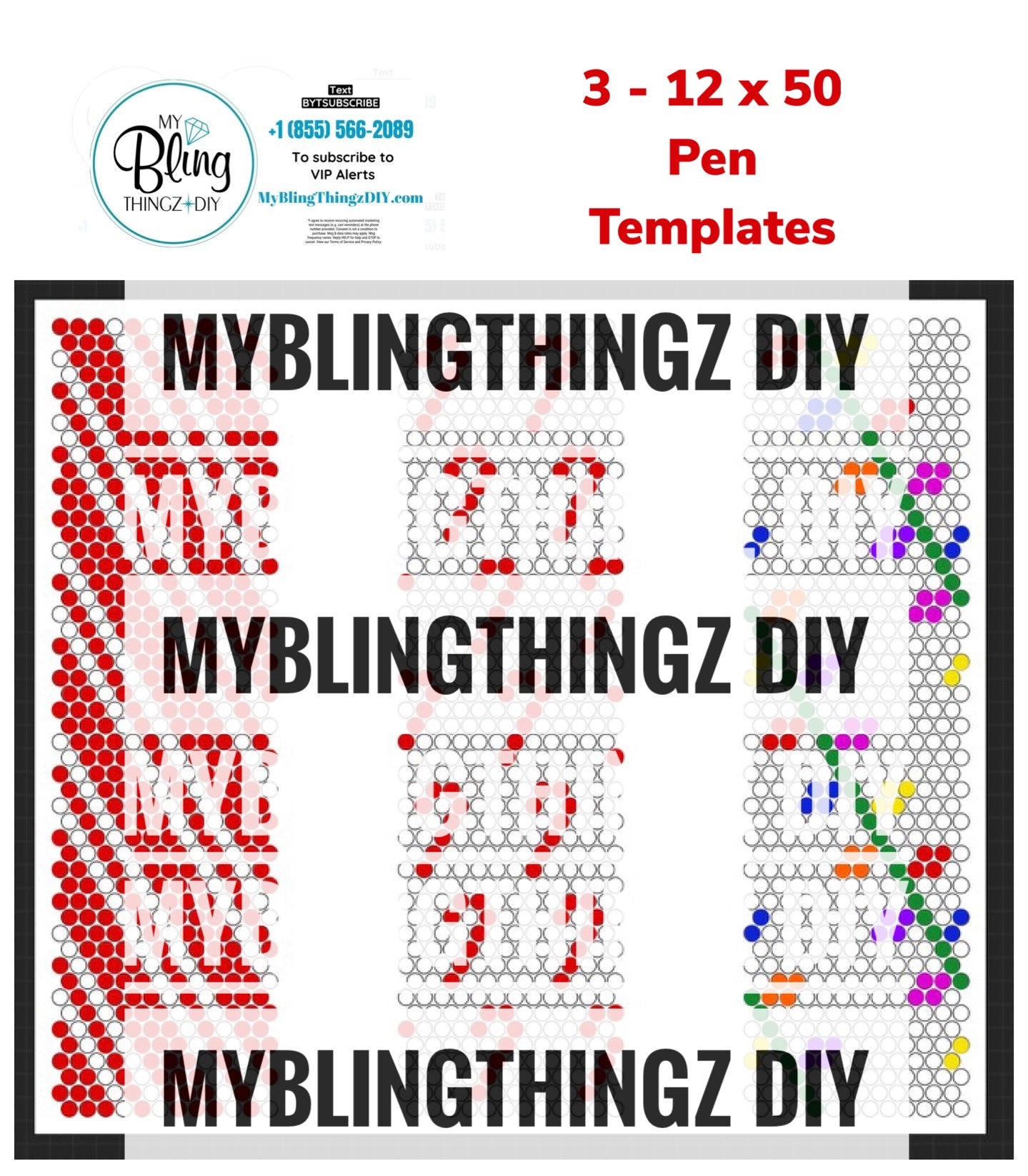 FREE Rhinestone Template No. 26 MyBlingThingz DIY