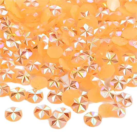 Flower / Star 5mm Jelly Orange AB Round Flat Back Rhinestones