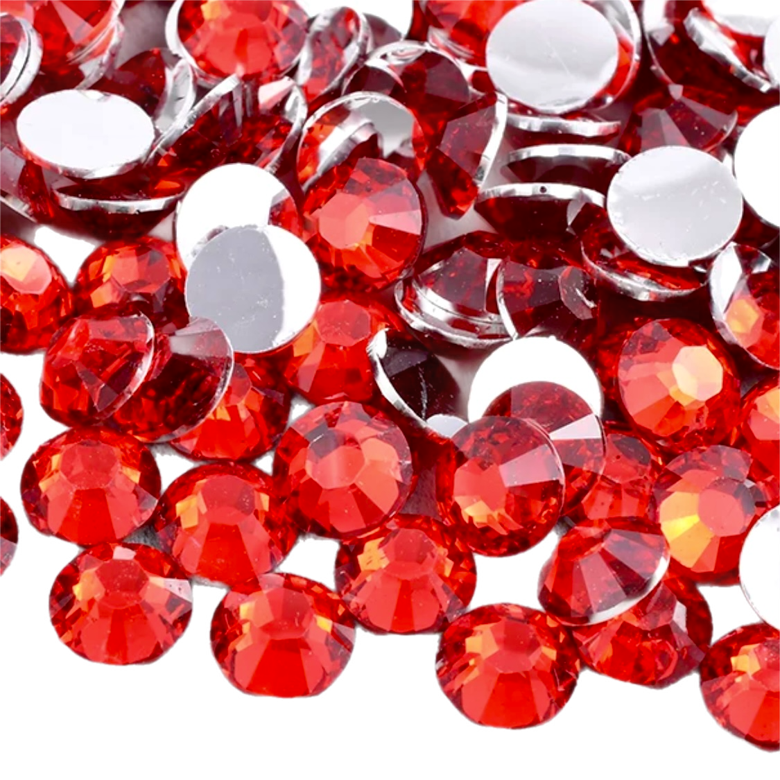 Light Siam Resin Foil Back Round Flat Back Rhinestones – MyBlingThingz DIY