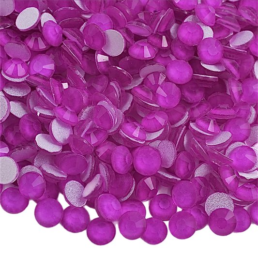 Neon Purple Round Glass Flatback Crystals