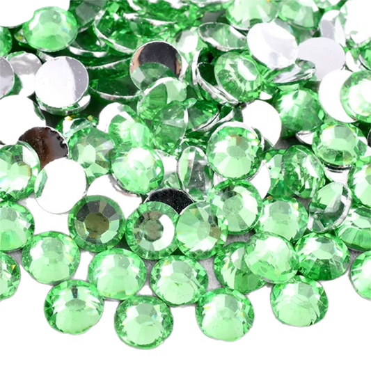 Peridot Resin Foil Back Round Flat Back Rhinestones