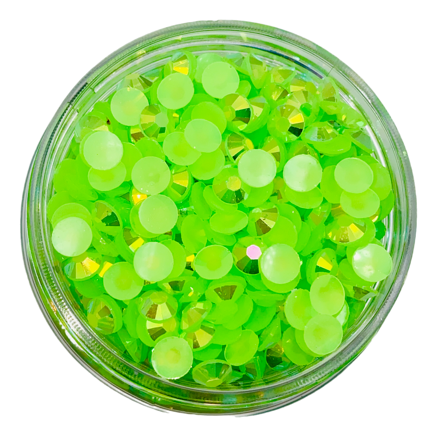 Jelly Peridot AB Round Flat Back Rhinestones