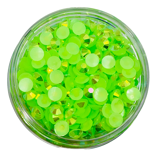 Jelly Peridot AB Round Flat Back Rhinestones