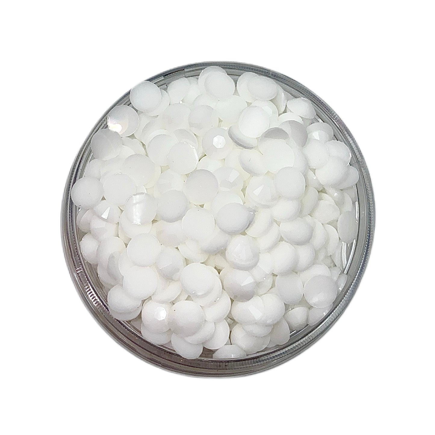 Solid White Resin Jelly Round Flat Back Rhinestones