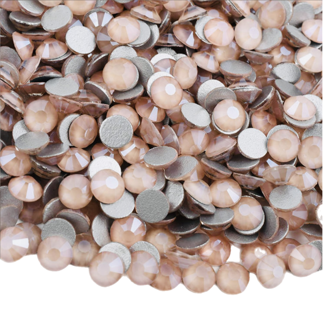 Mocha Light Peach Glass Crystals