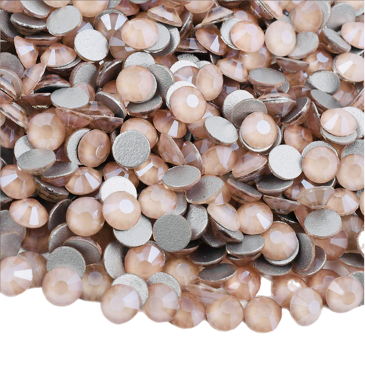 Mocha Light Peach Glass Crystals