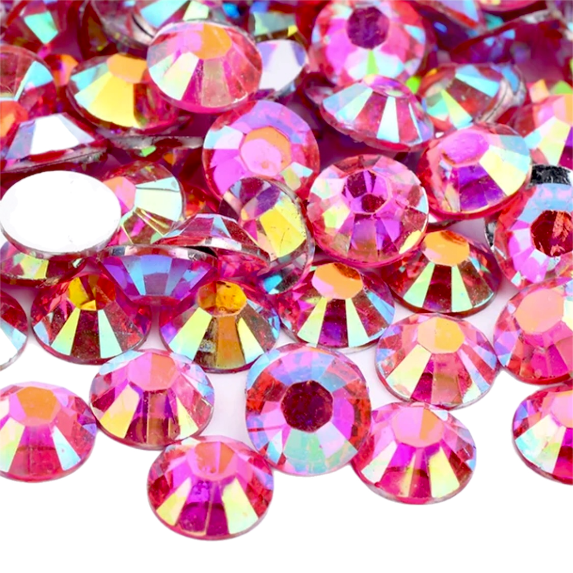 Rose AB Resin Foil Back Round Flat Back Rhinestones – MyBlingThingz DIY