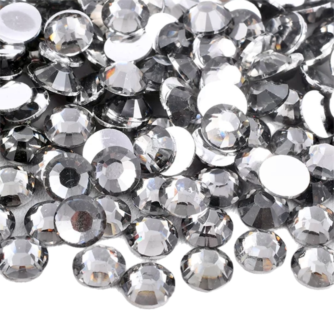 Grey Resin Foil Back Round Flat Back Rhinestones