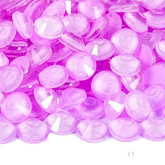Neon Violet Round Glass Flatback Crystals