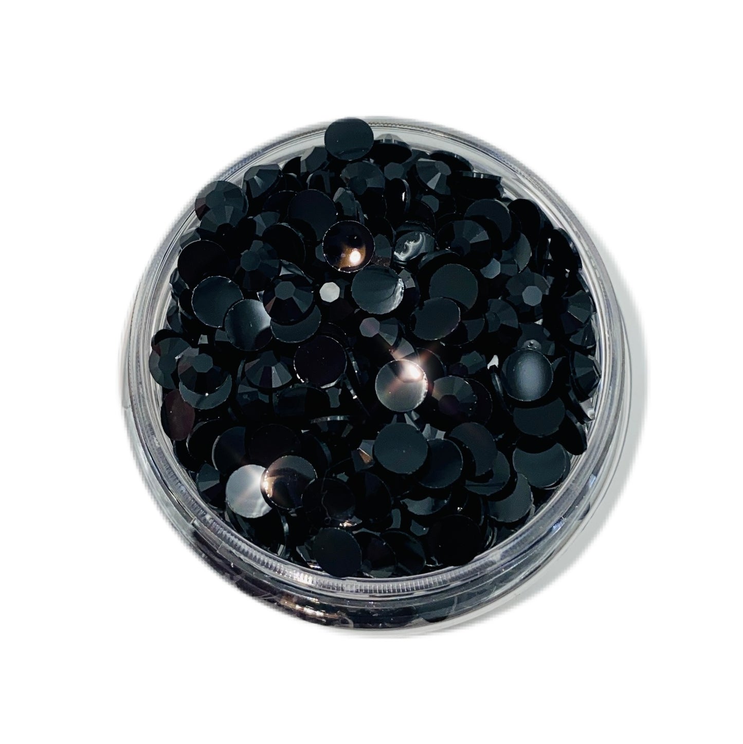 Solid Black Resin Jelly Round Flat Back Rhinestones