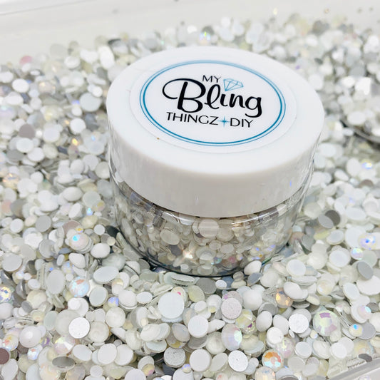 Winter Whiteout Custom All Glass Bling Mix by MyBlingThingz DIY