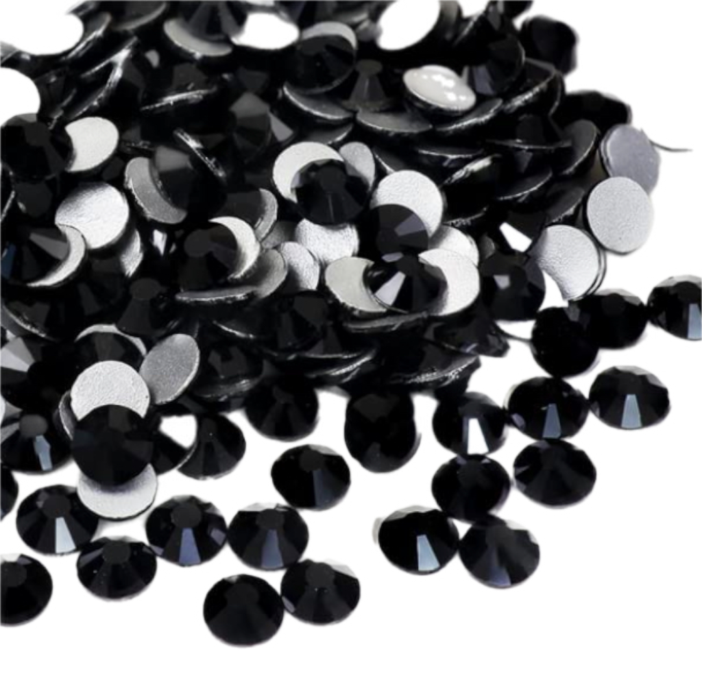 Jet Black Glass Crystals