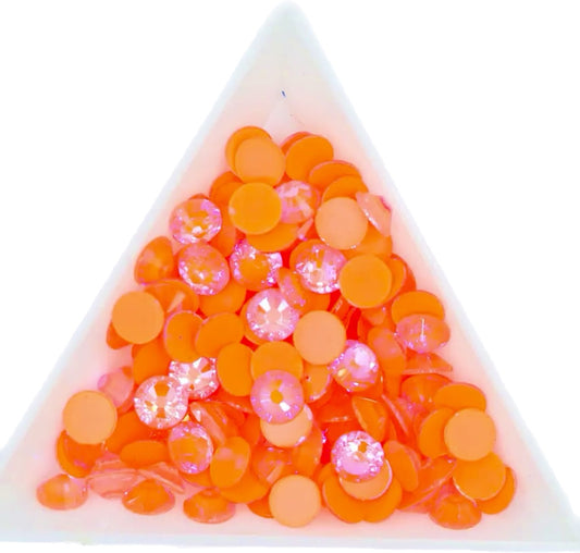 Luminescent Neon Hyacinth AB Round Glass Flatback Crystals