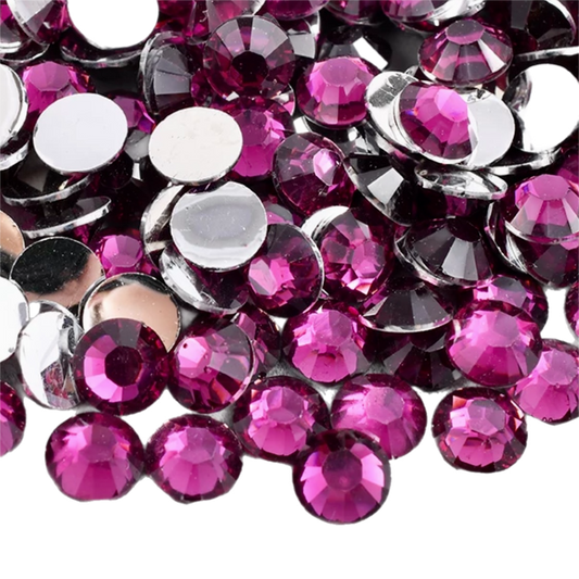 Grape Purple Resin Foil Back Round Flat Back Rhinestones