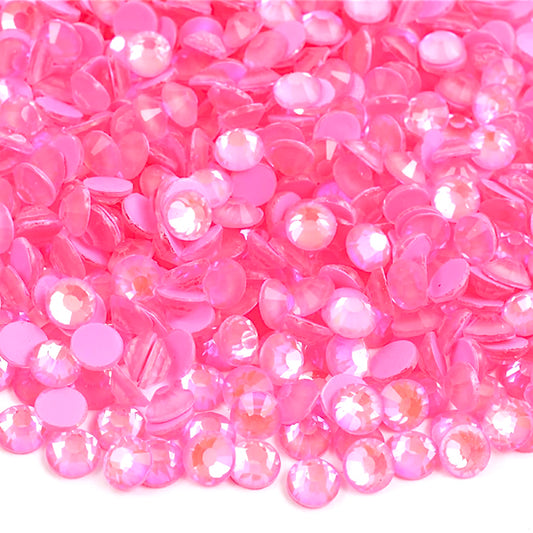 Luminous Light Pink Round Glass Flatback Crystals