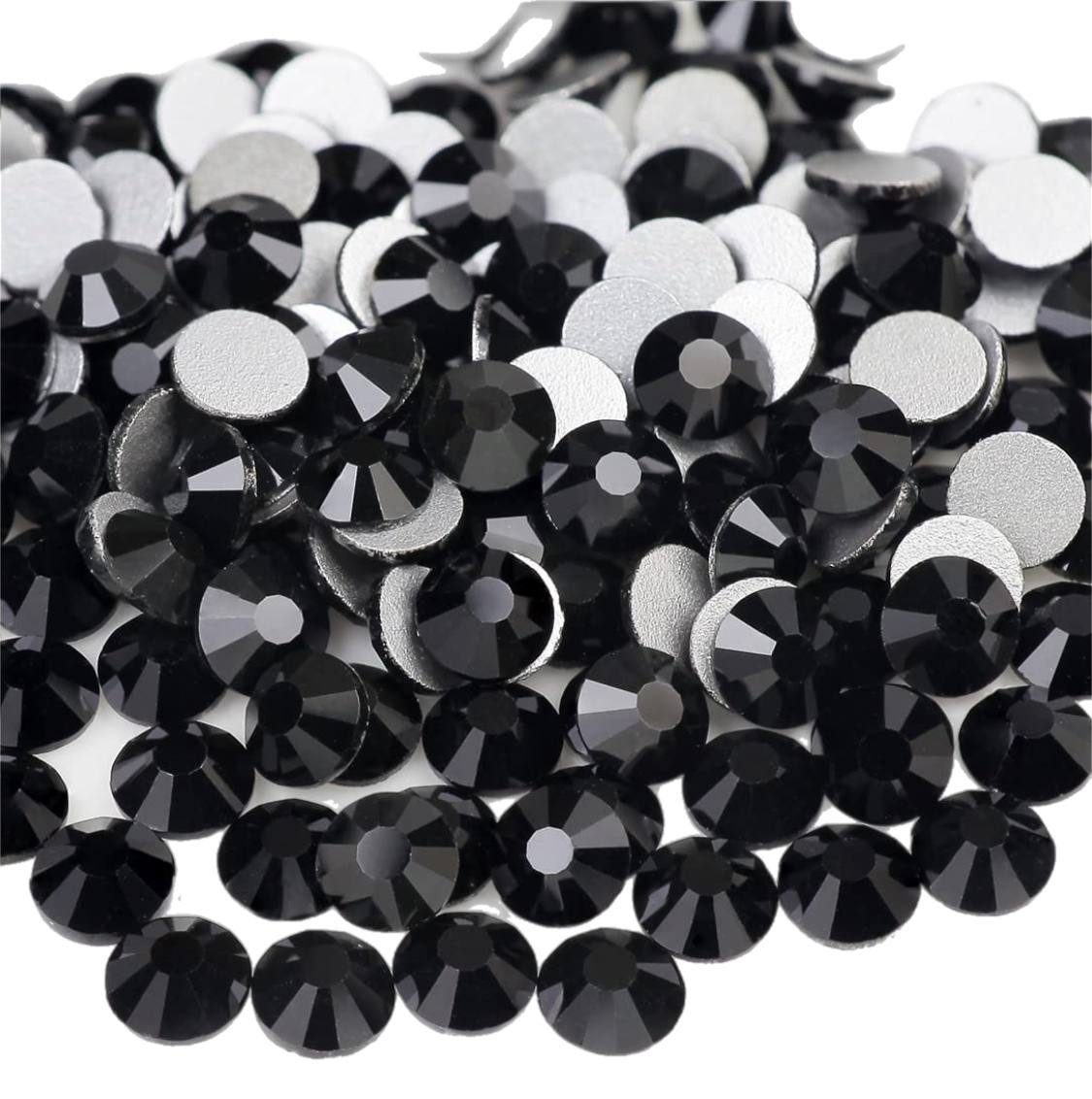 Jet Black Glass Crystals