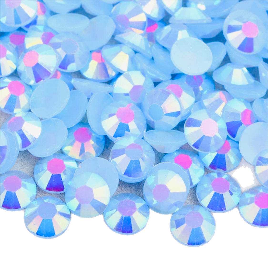 Jelly Light Sapphire AB Round Flat Back Rhinestones