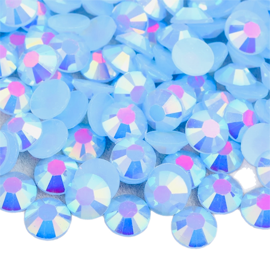 Jelly Light Sapphire AB Round Flat Back Rhinestones