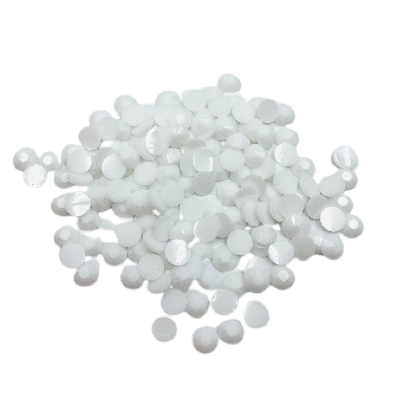 Solid White Resin Jelly Round Flat Back Rhinestones