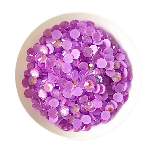 Luminescent Neon Light Amethyst AB Round Glass Flatback Crystals