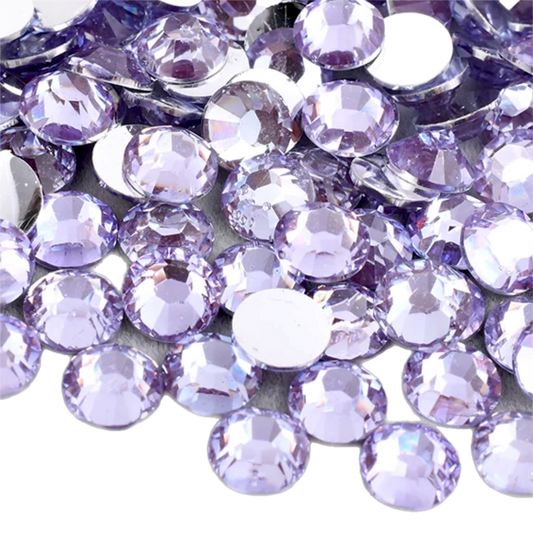 Light Amethyst Resin Foil Back Round Flat Back Rhinestones